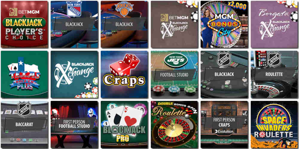 Variety of blackjack options at Borgata Casino